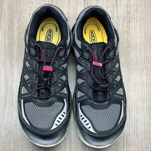 KEEN Work Shoes Womens Size 7.5M Asheville Aluminum Toe ESD Black Gray F2413-11